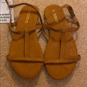 NEW: Tan suede sandals
